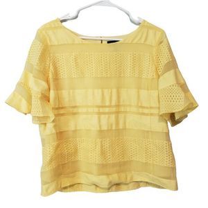 Women's Yellow Liz Claiborne Career Top Size M